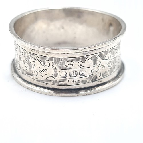 543 - A collection of five sterling silver napkin rings with various hallmarks total weight 89 grams.