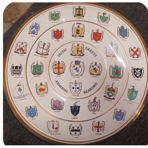 872 - Two matching large Arklow pottery plates With Irish Crests with inscription to front reading 'Specia... 