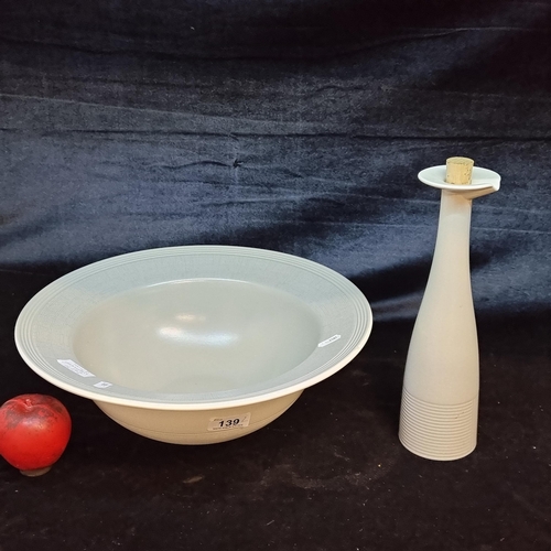 139 - Two beautiful pieces of Wedgewood by Paul Costello including a large fruit bowl and a decanter with ... 