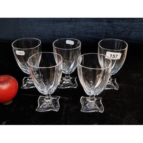 157 - A set of five Kovely Villeroy & Boch stemmed drinking glasses.