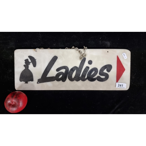 241 - A fantastic hand painted 1960's sign for the ladies restroom. From the Savoy Theatre Limerick. The t... 