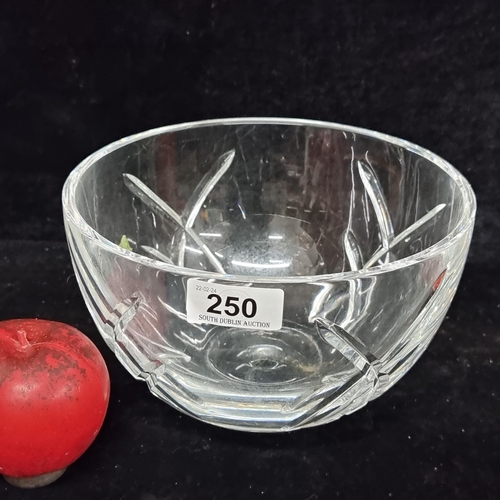 250 - A beautiful Waterford Crystal decorative fruit bowl with acid mark to base. IN VGC.