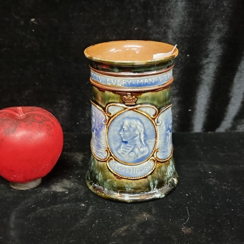 253 - An amazing antique Royal Doulton Lord Nelson tankard. Stamped to base dating from between 1901 - 192... 