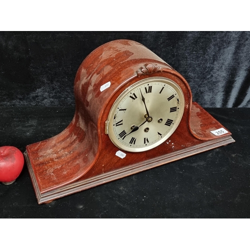 255 - A beautiful 8 day with chime C.1930's mantle clock stamped GB to the face.