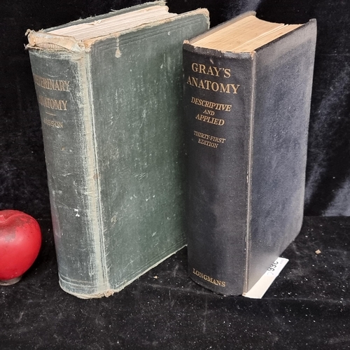 266 - Two antique hardback medical books including 'Grays Anatomy' and 'Veterinary Anatomy' dating to the ... 