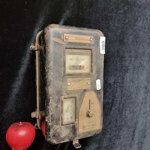 269 - A great looking vintage coin electric meter, giving a reading for watt hours per shilling.