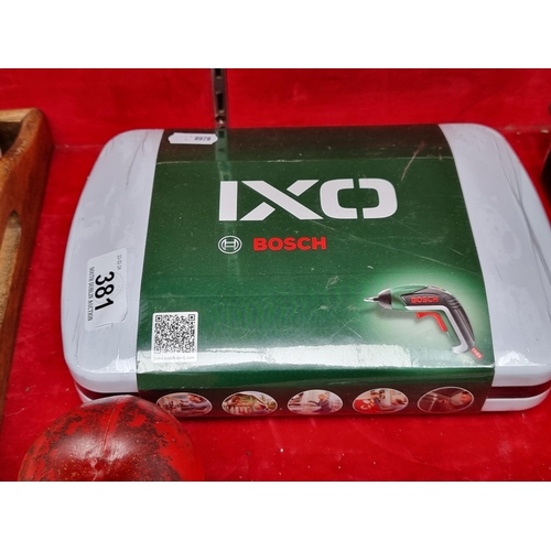 381 - A brand new and unopened Bosch IXO USB charged battery powered screwdriver. Very handy.  €62.95 on S... 