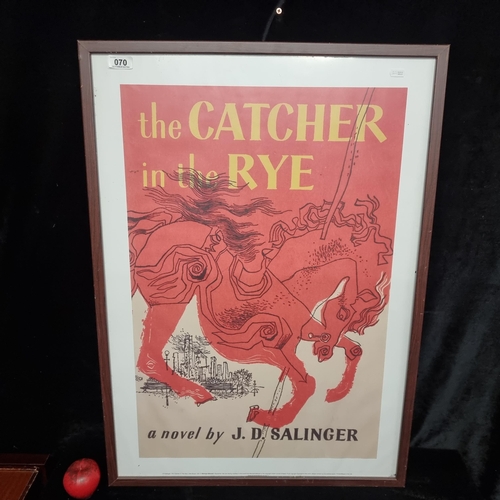 70 - A large framed poster featuring the book cover for the classic coming of age novel The Catcher in th... 