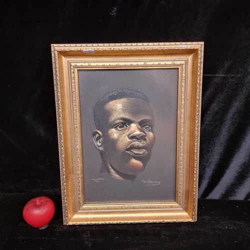 78 - An original chalk pastel on board portrait entitled 