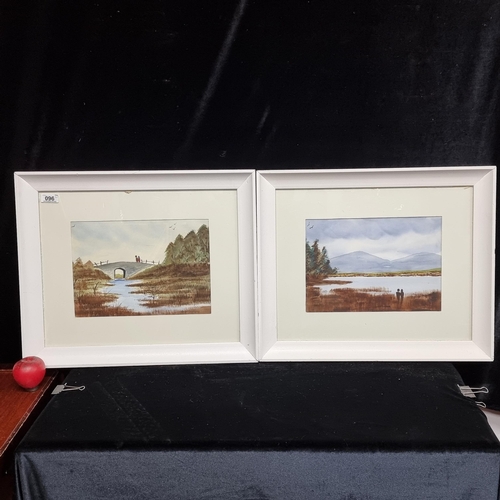 96 - A pair of original watercolour on paper paintings featuring rural Irish landscape scenes. Signed D. ... 