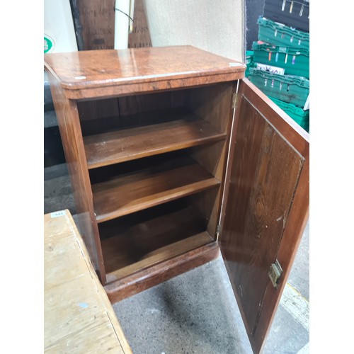 445 - Star Lot : An elegant antique Edwardian walnut cabinet with mirror to front, boasting beautiful stri... 