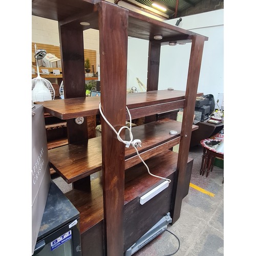 498 - Super star lot : A fabulous 3 piece home bar. With 2 hardwood bar counters to make an L shape and a ... 