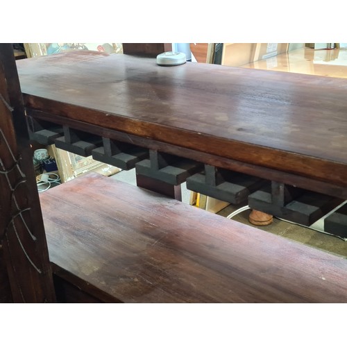 498 - Super star lot : A fabulous 3 piece home bar. With 2 hardwood bar counters to make an L shape and a ... 