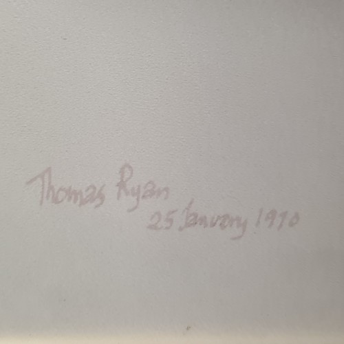 103 - Star Lot: A brilliant original Thomas Ryan (b.1929 - d.2021) chalk sketch titled 