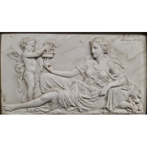 115 - Star Lot: A striking large antique Neoclassical 19th century alabaster relief wall plaque featuring ... 