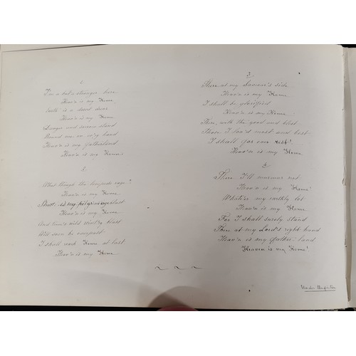 117 - A superb antique mid 19th century album comprising of beautiful handwritten poetry in both English a... 