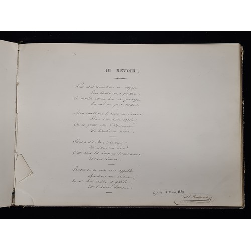 117 - A superb antique mid 19th century album comprising of beautiful handwritten poetry in both English a... 