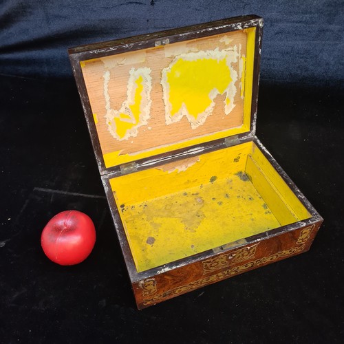 126 - A wonderful antique storage box boasting beautiful brass cartouche.