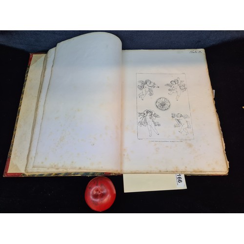 166 - An incredible antique folio hardback book containing 60 plates of Charles Joseph Hullmandel lithogra... 