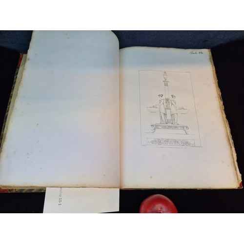 166 - An incredible antique folio hardback book containing 60 plates of Charles Joseph Hullmandel lithogra... 