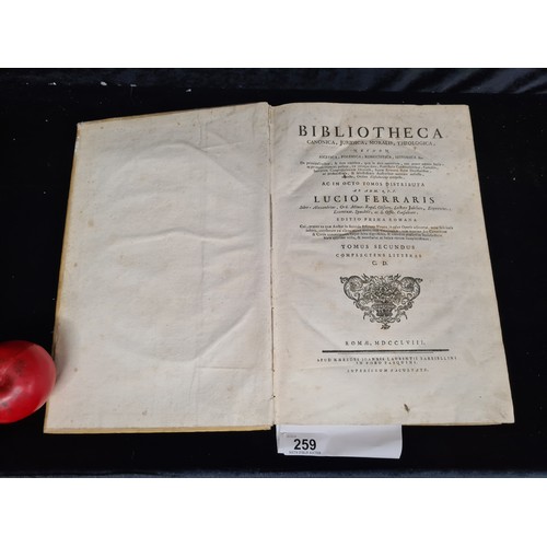 259 - Star Lot : Three volumes of folio sized hardbacks titled 'Bibliotheca' by Lucio Ferraris who was an ... 