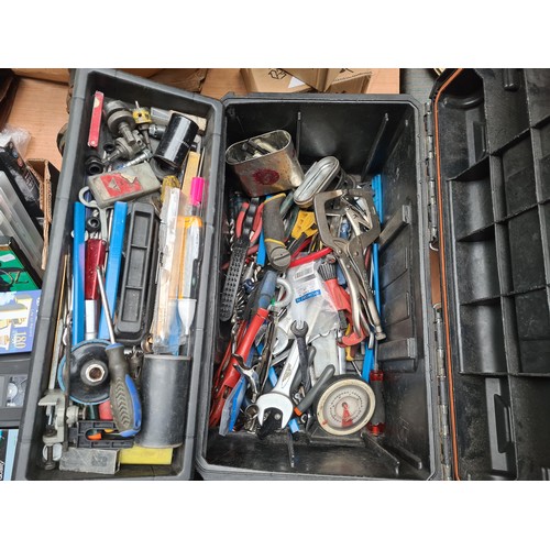 458 - A large hard shell tool box full of useful tools. This is a great tool box belonged to a retired Eng... 