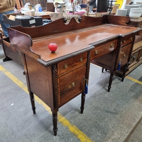 977 - Super Star Lot : A truly remarkable antique Georgian  mahogany side board boasting two cupboards, th... 