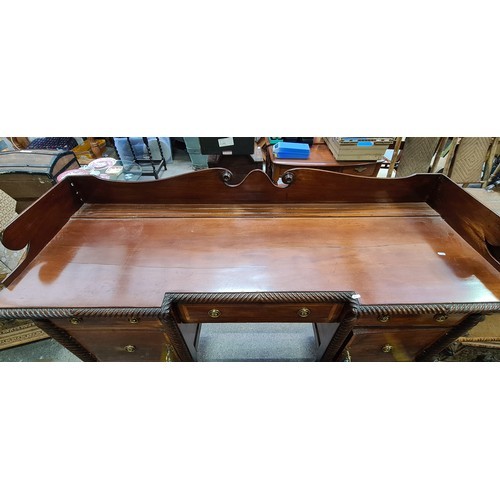 977 - Super Star Lot : A truly remarkable antique Georgian  mahogany side board boasting two cupboards, th... 