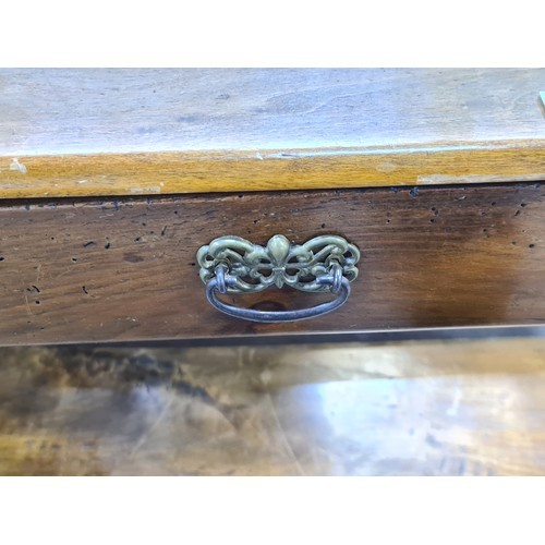 978 - Star Lot : A beautifully made antique Elm  washstand featuring one pullout drawer with brass handle,... 