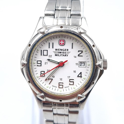 510 - A  ladies wenger swiss military wrist watch with arabic dial luminous hands sweep second hand and da... 