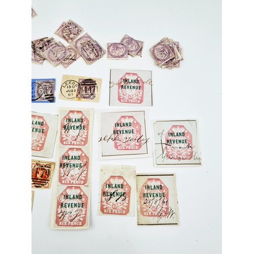 517 - A collection of 19th century stamps consisting of several packets of Victorian 1p stamps. Also some ... 