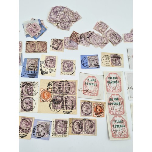 517 - A collection of 19th century stamps consisting of several packets of Victorian 1p stamps. Also some ... 