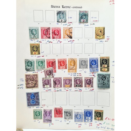 516 - A collection of six sheets of stamps relating to San Marino, Monaco & Sierra Leone. Consisting of  e... 