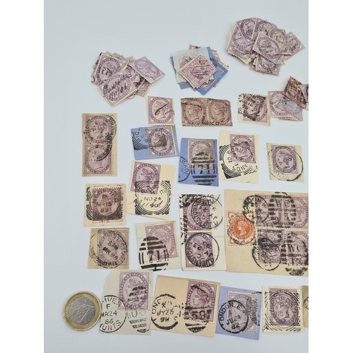 517 - A collection of 19th century stamps consisting of several packets of Victorian 1p stamps. Also some ... 