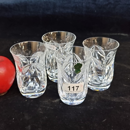 117 - A beautiful set of four Waterford Crystal whiskey tumblers in the discontinued rare WAT452-173 patte... 