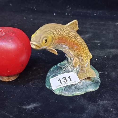 131 - A charming Beswick porcelain Trout figurine. tiny minor loss to fin at back which isn't noticeable w... 