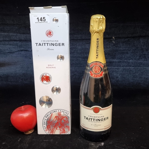 145 - An unopened bottle of 75cl of Taittinger Champagne in original box / packaging. £43 on www.tesco.com