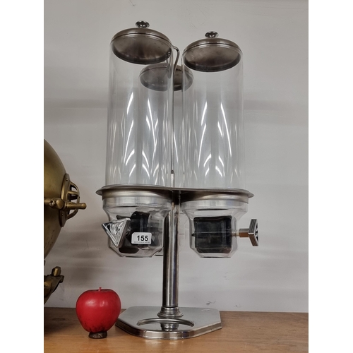 155 - Star Lot : A high quality cereal dispenser with three separate glass columns, chrome body and full w... 