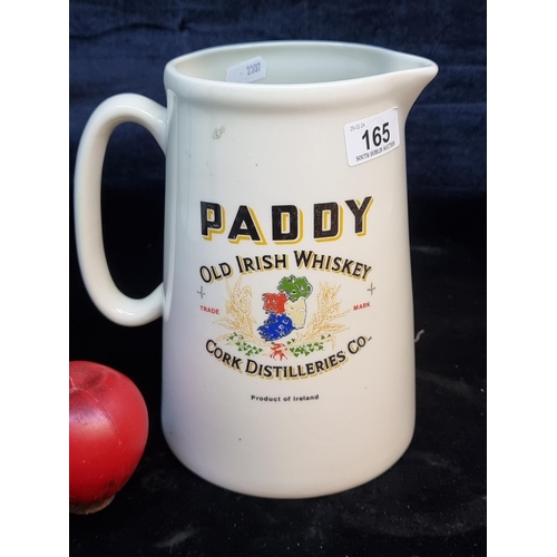 165 - A terrific large Paddy Irish Whiskey pitcher jug.