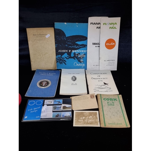 169 - A mixed lot of interesting items including Irish political leaflets, Irish stamps dating to 1982 and... 