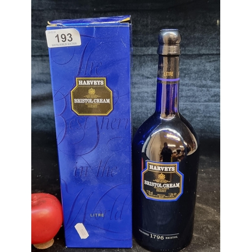 193 - A sealed and unopened 1Litre bottle of Harveys Bristol Cream Sherry. In original presentation box.