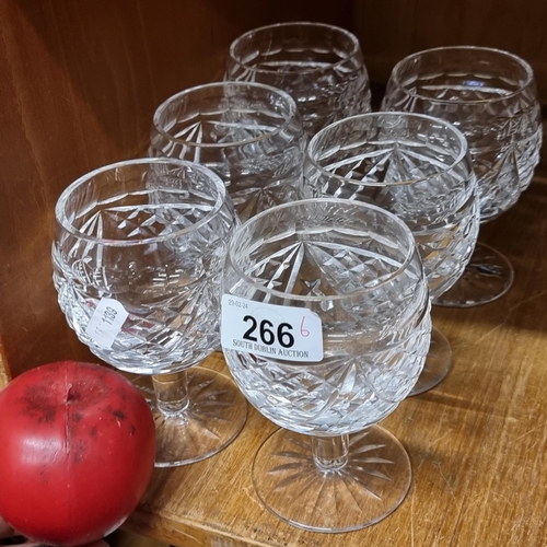 266 - A striking set of six Cork Crystal stemmed randy balloons. All in very good condition. Approx €65 ea... 