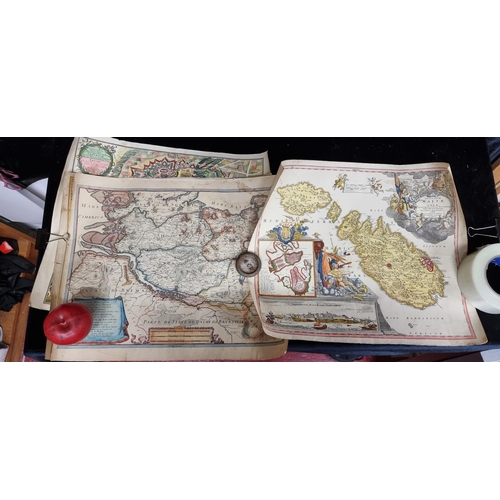 273 - An interesting set of four Antique rare European coloured maps.