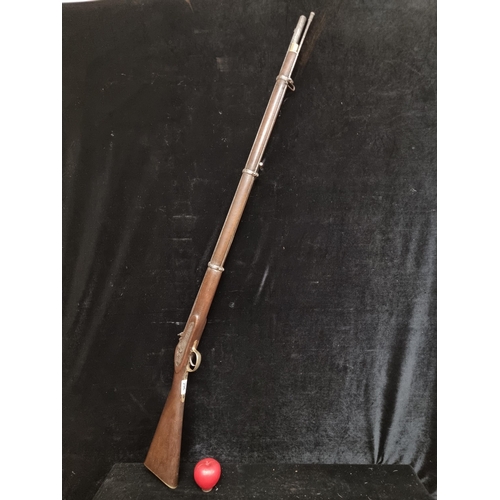 296 - Star Lot : A very impressive Antique long black powder musket. Great weight to this piece. With the ... 