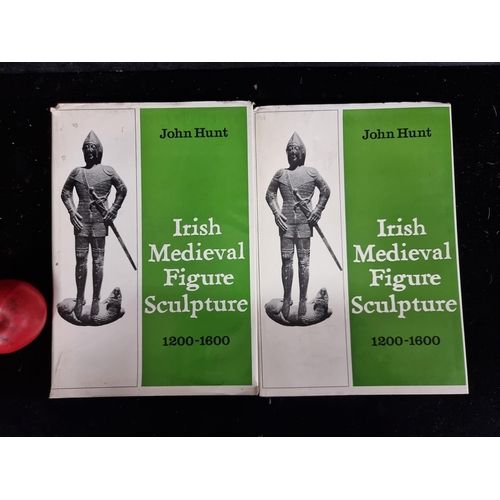 315 - Two vintage hardback books titled 'Irish Medival Figure Sculpture' including book 1 text and book 2 ... 