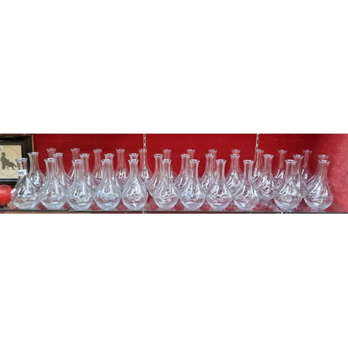 36 glass bud vases with twisted design. Ideal for Weddings, Cafes and