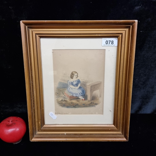 78 - A wonderful antique original Agnes Jeffrey (19th century) watercolour and pencil on paper painting d... 