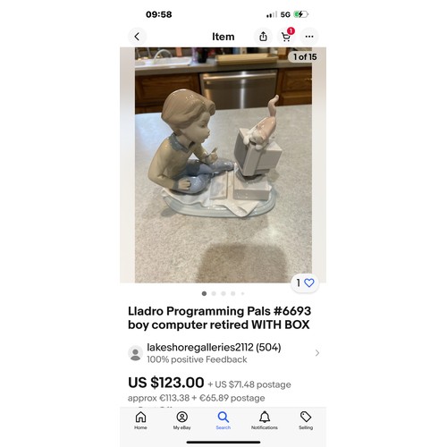 319 - A charming rare piece of vintage Lladro Programming Pals  6693 depicting a young child telling off h... 