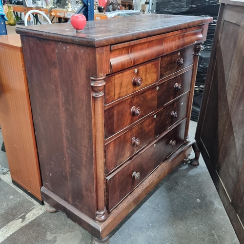 1000 - Star Lot : A fabulous 19th century mahogany chest of drawers, exhibiting classic craftsmanship with ... 