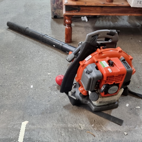 932 - Star Lot : A Husqvarna Lukie Finn Grass Machinery backpack leaf blower, 530BT. High-efficiency yard ... 